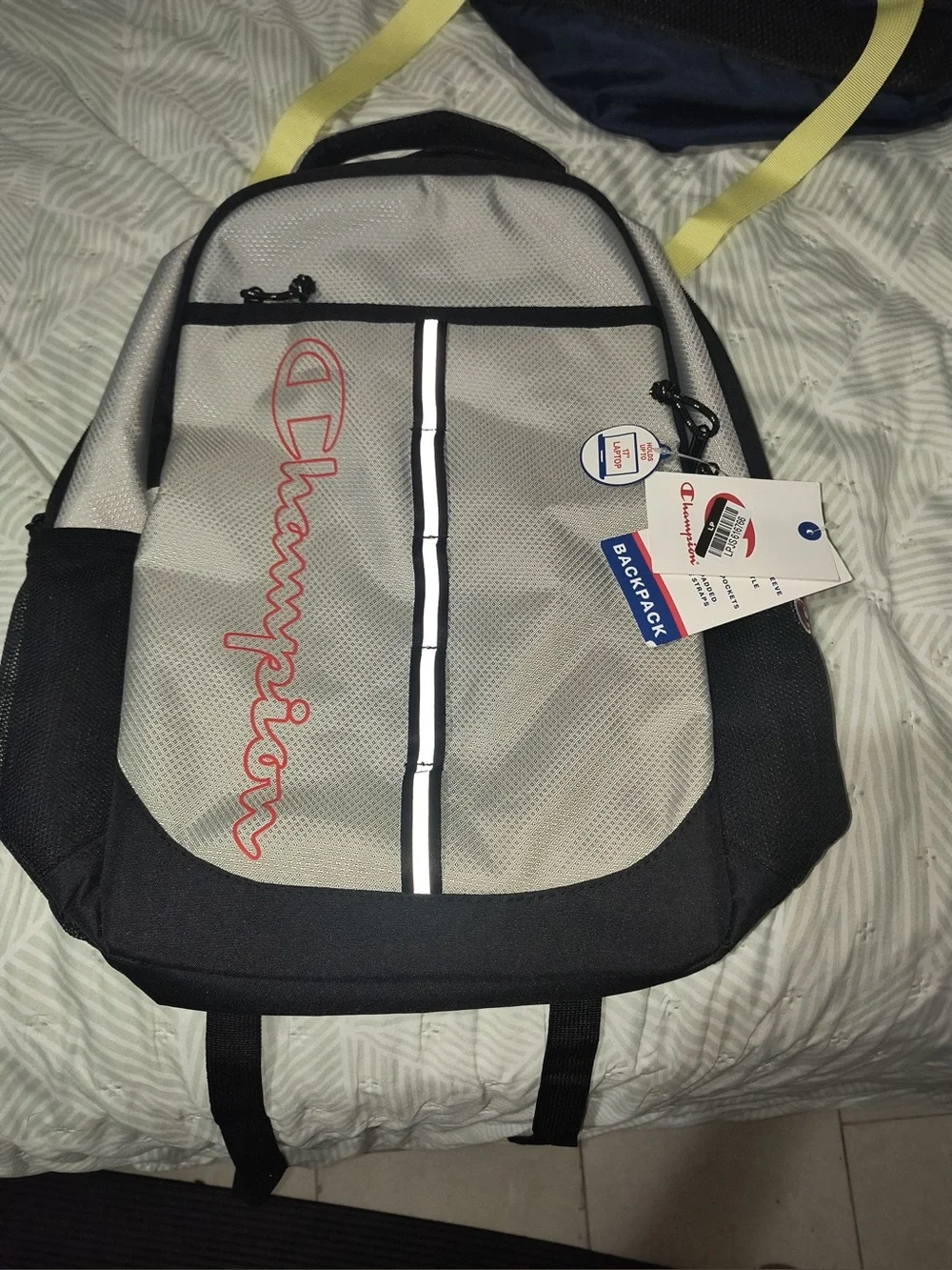 Champion Gray, Black and Red Logo Backpack